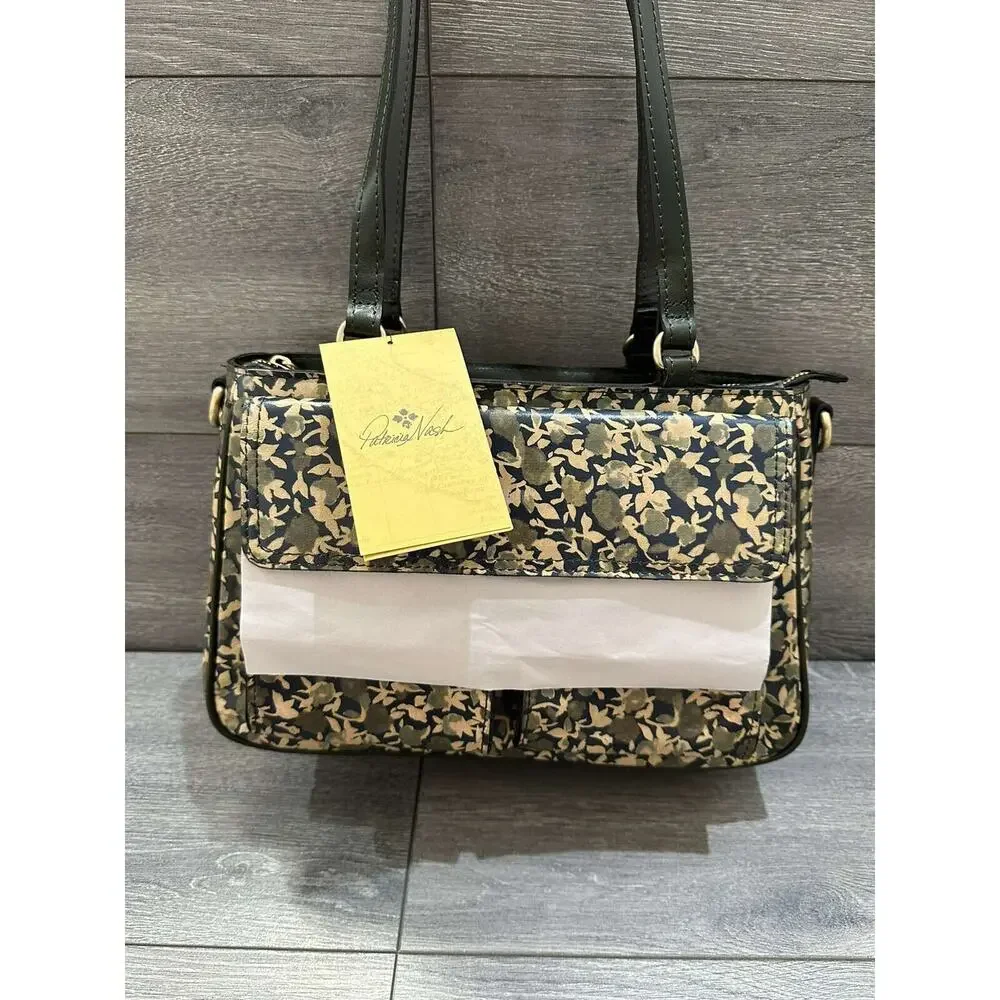 Patricia Nash Women Leather Rosetti Satchel Crossbody Olive Groves Bag A628958